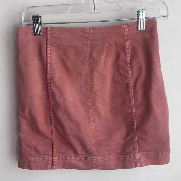Jolt Pink Washed Seamed Mini Skirt - Picture 2 of 6